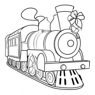 Colorful Christmas Train With Presents Coloring Page 137159-68780