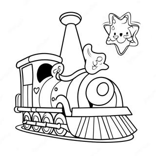 Cute Christmas Train With Santa Coloring Page 137160-68781