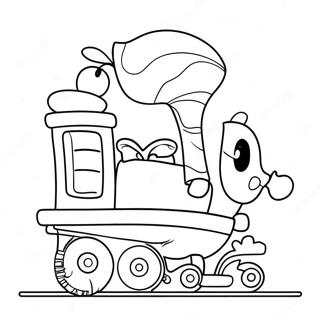 Cute Christmas Train With Santa Coloring Page 137160-68784