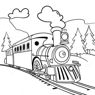 Joyful Christmas Train In Winter Wonderland Coloring Page 137161-68785