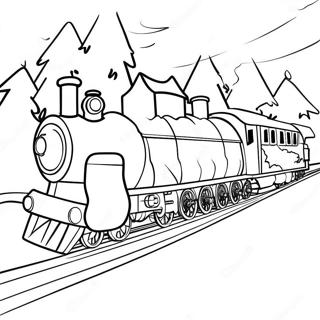 Joyful Christmas Train In Winter Wonderland Coloring Page 137161-68787