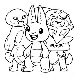 Happy Onix With Friends Coloring Page 137211-68821