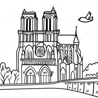 Notre Dame With Flying Buttresses Coloring Page 137236-68839