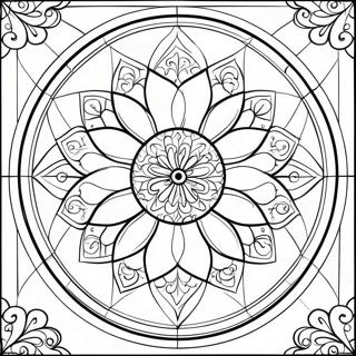 Notre Dame Rose Window Coloring Page 137238-68845