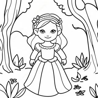 Enchanting Fantasy Girl In A Magical Forest Coloring Page 137337-68915