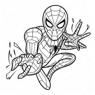 Iron Spider In Action Pose Coloring Page 137389-68959