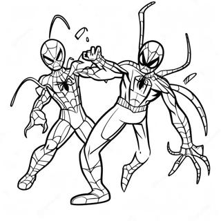 Iron Spider Facing Villain Coloring Page 137391-68965