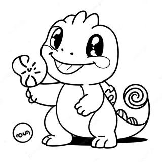 Playful Charmander With Candy Coloring Page 137544-69083