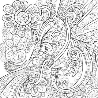 Colorful Paisley Swirls Coloring Page 137672-69179
