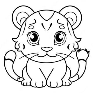 Baby Tiger With Big Eyes Coloring Page 137980-69422