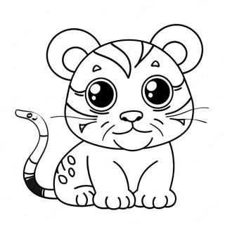Baby Tiger With Big Eyes Coloring Page 137980-69423