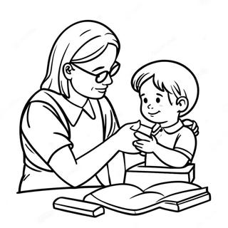 Compassionate Social Worker Helping Child Coloring Page 138029-69453