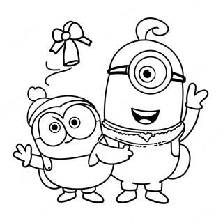 Minions Christmas Coloring Pages