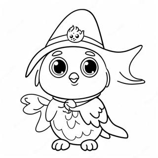 Cute Wizard With A Pet Owl Coloring Page 138262-69642