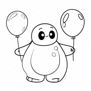 Cute Baymax With Balloon Coloring Page 138439-69773