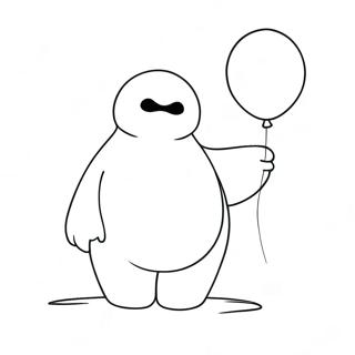 Cute Baymax With Balloon Coloring Page 138439-69774