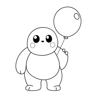 Cute Baymax With Balloon Coloring Page 138439-69775