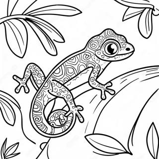 Colorful Gecko In The Jungle Coloring Page 138515-69834