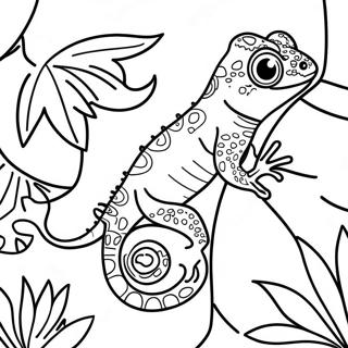 Colorful Gecko In The Jungle Coloring Page 138515-69835