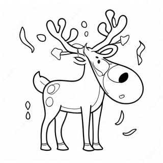 Festive Reindeer With Christmas Lights Coloring Page 138543-69863
