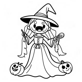 Mysterious Gothic Witch Coloring Page 138723-70006