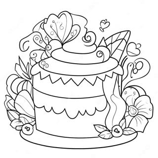 Whimsical Wedding Cake Coloring Page 13876-3037