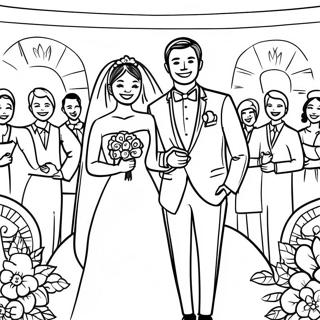 Joyful Wedding Ceremony Coloring Page 13877-3043