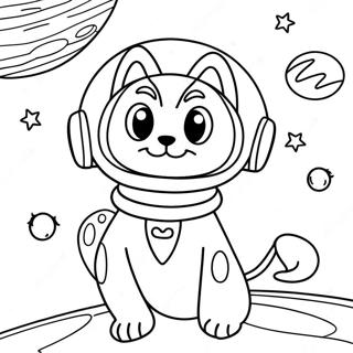 Space Cat Coloring Pages