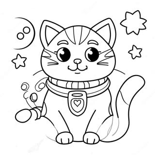 Space Cat Coloring Page 138846-70090