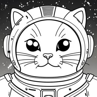 Space Cat Coloring Page 138846-70092