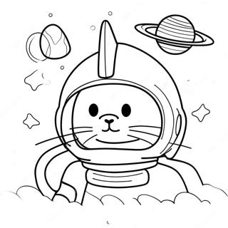 Adventurous Space Cat Coloring Page 138847-70094