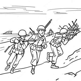 D Day Soldiers In Action Coloring Page 139155-70336