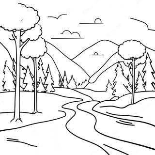 Snowy Landscape Coloring Page 139207-70377