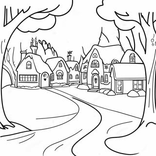 Charming Winter Village Coloring Page 139209-70385