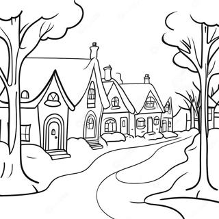 Charming Winter Village Coloring Page 139209-70386