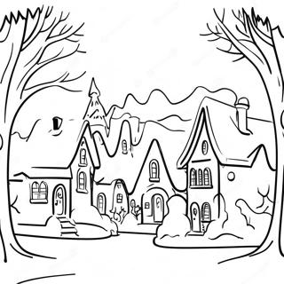 Charming Winter Village Coloring Page 139209-70387