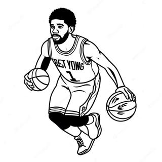 Kyrie Irving Dribbling Basketball Coloring Page 139232-70394