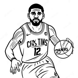 Kyrie Irving Dribbling Basketball Coloring Page 139232-70396