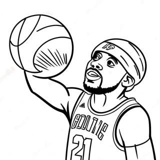 Kyrie Irving Shooting Hoops Coloring Page 139233-70400