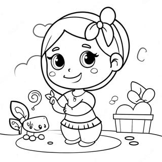 Cute Like Nastya Playing With Friends Coloring Page 139387-70514