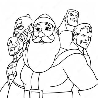 Santa Claus With Avengers Coloring Page 139462-70573