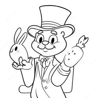 Funny Magician With Rabbit Coloring Page 139512-70615