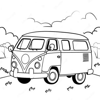 Colorful Van On A Road Coloring Page 139564-70654