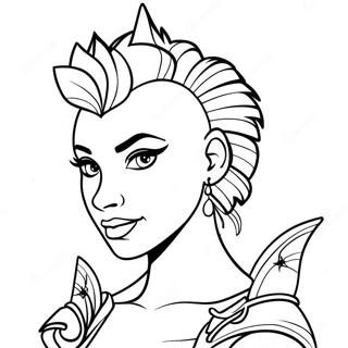 Cool Punk Disney Princess With Mohawk Coloring Page 139669-70747