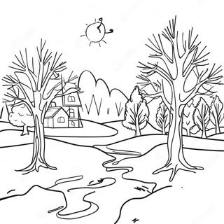 Frosty Winter Landscape Coloring Page 139695 70766