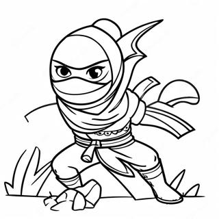 Stealthy Ninja In Shadows Coloring Page 14151-3087