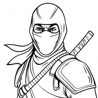 Stealthy Ninja In Shadows Coloring Page 14151-3088