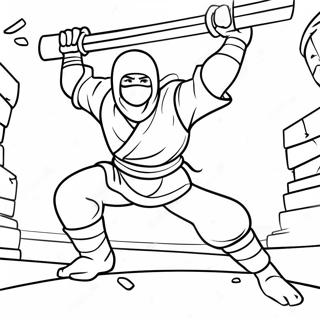 Ninja Warrior Training Coloring Page 14152-3089