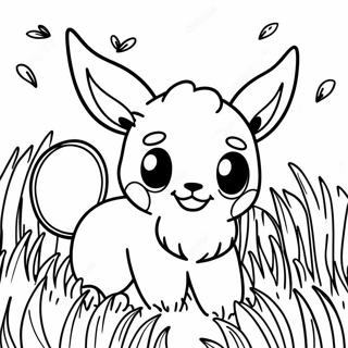 Eevee Playing In The Grass Coloring Page 14241-3110