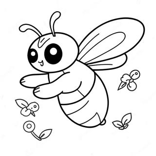 Happy Bumblebee Flying Coloring Page 14441-3151
